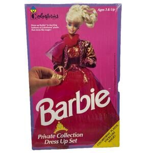 Vintage 1991 Colorforms Barbie Private Collection Dress Up Set Unpunched Unused